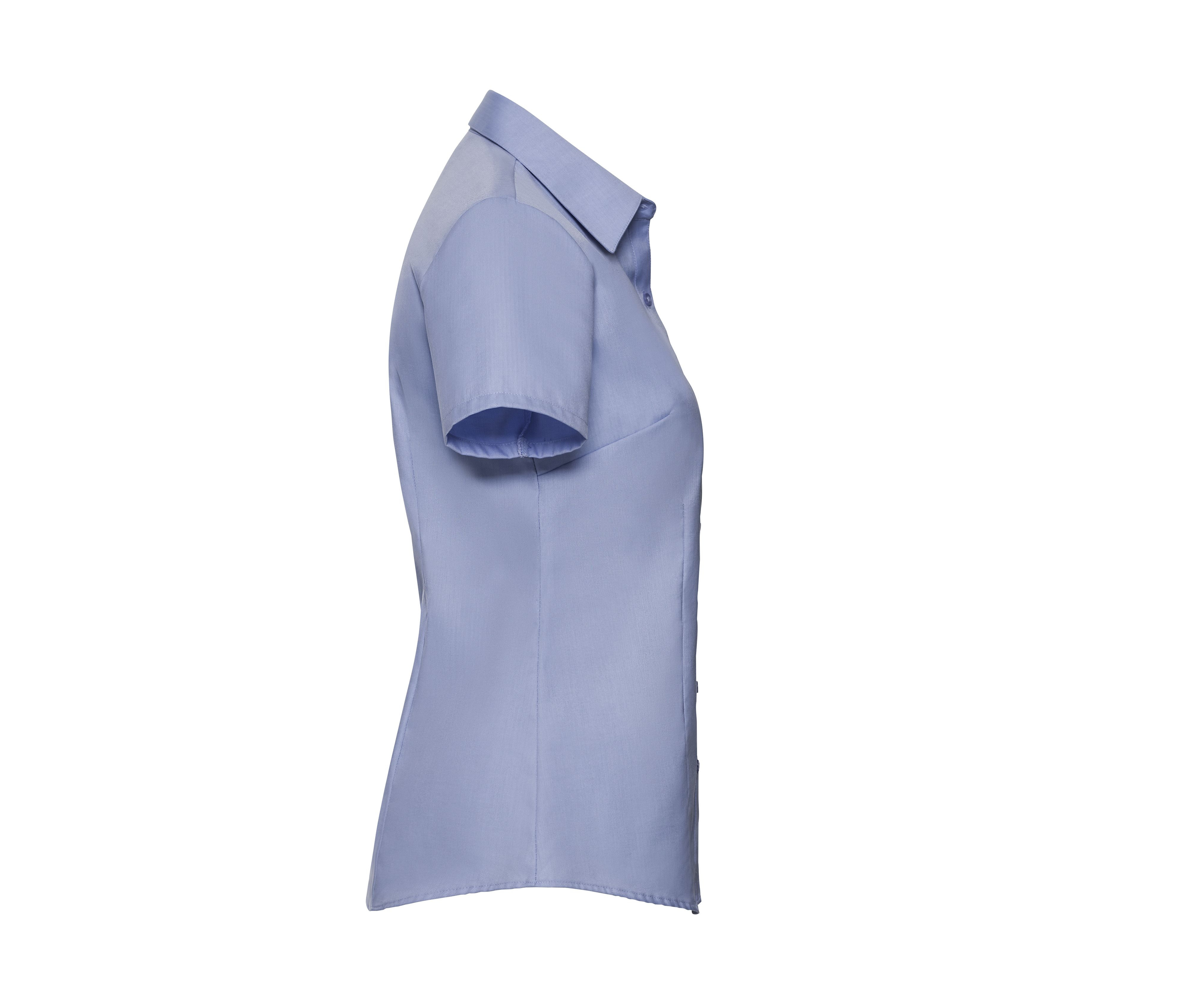 LADIES' SHORT SLEEVE TAILORED HERRINGBONE SHIRT