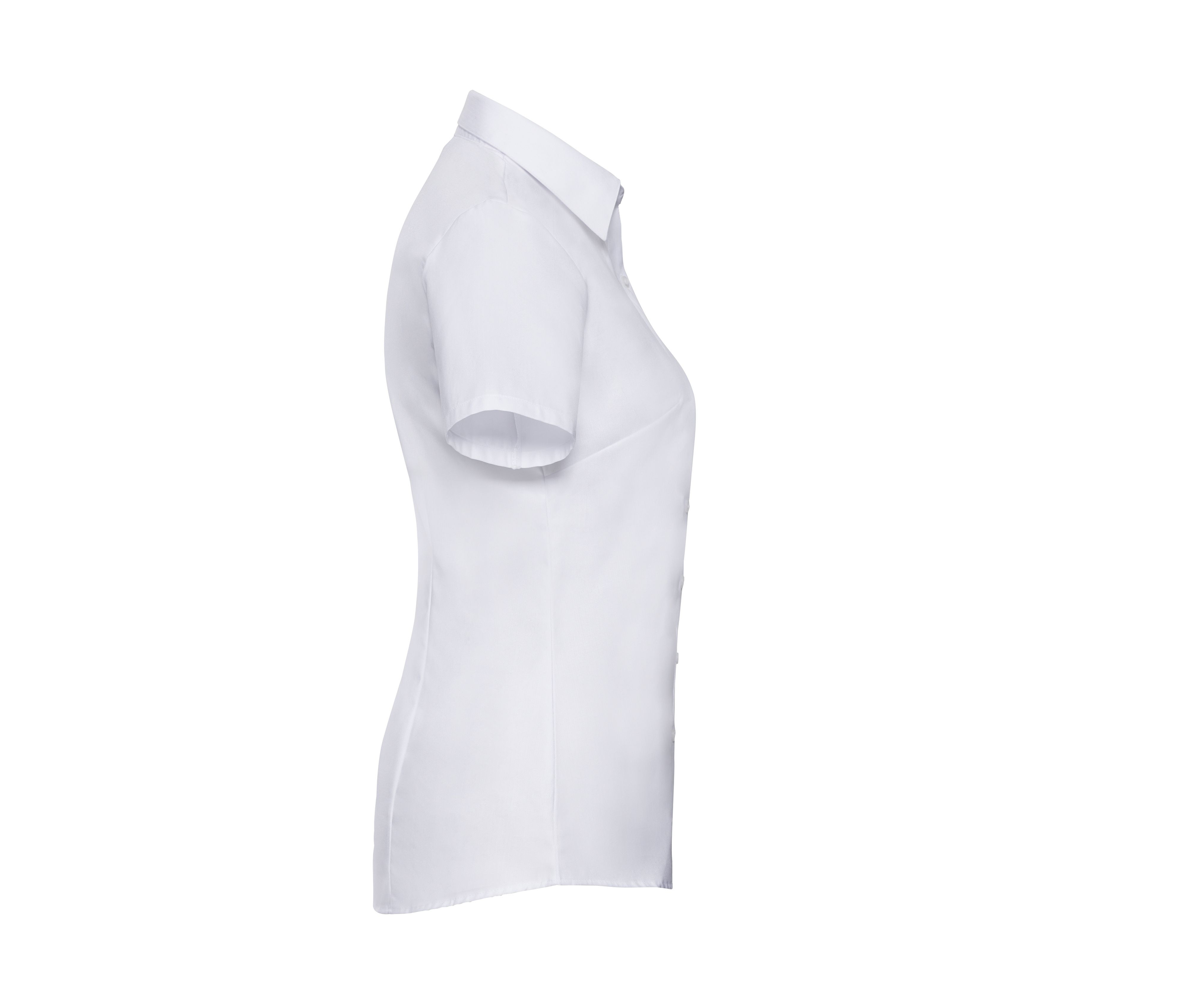 LADIES' SHORT SLEEVE TAILORED HERRINGBONE SHIRT