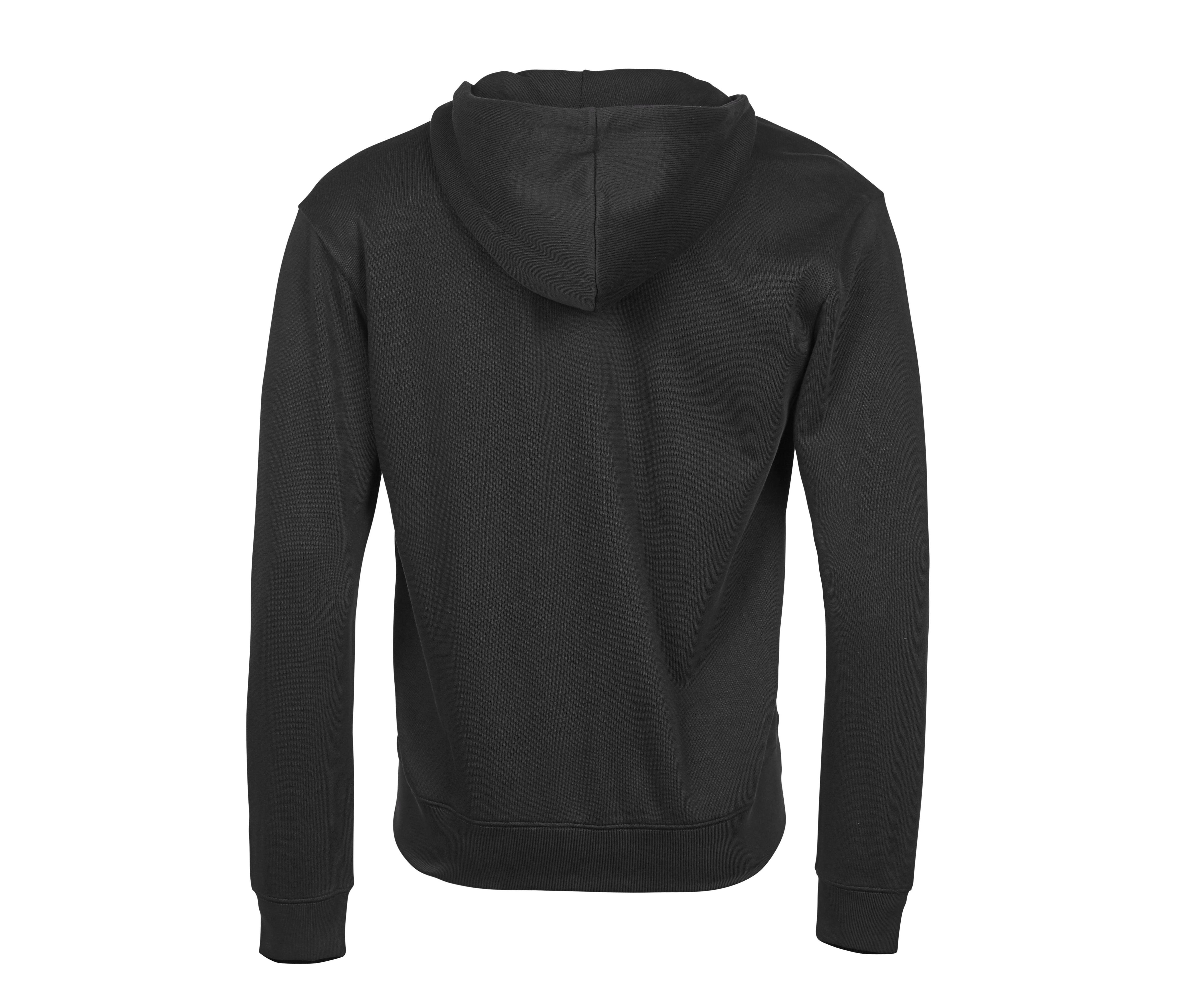 RIBBED INTERLOCK HOODED FULL ZIP