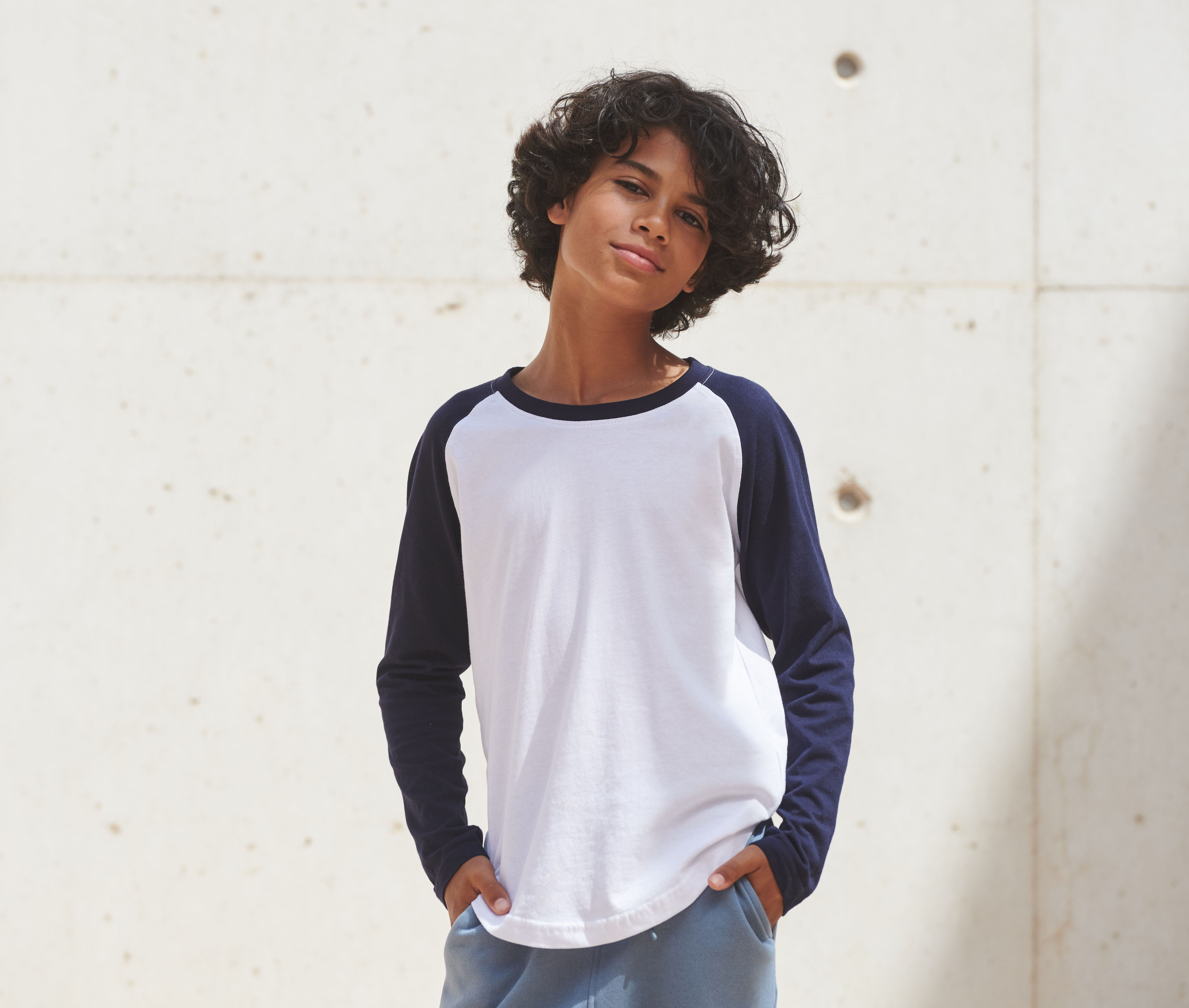 KIDS' LONG SLEEVED BASEBALL T