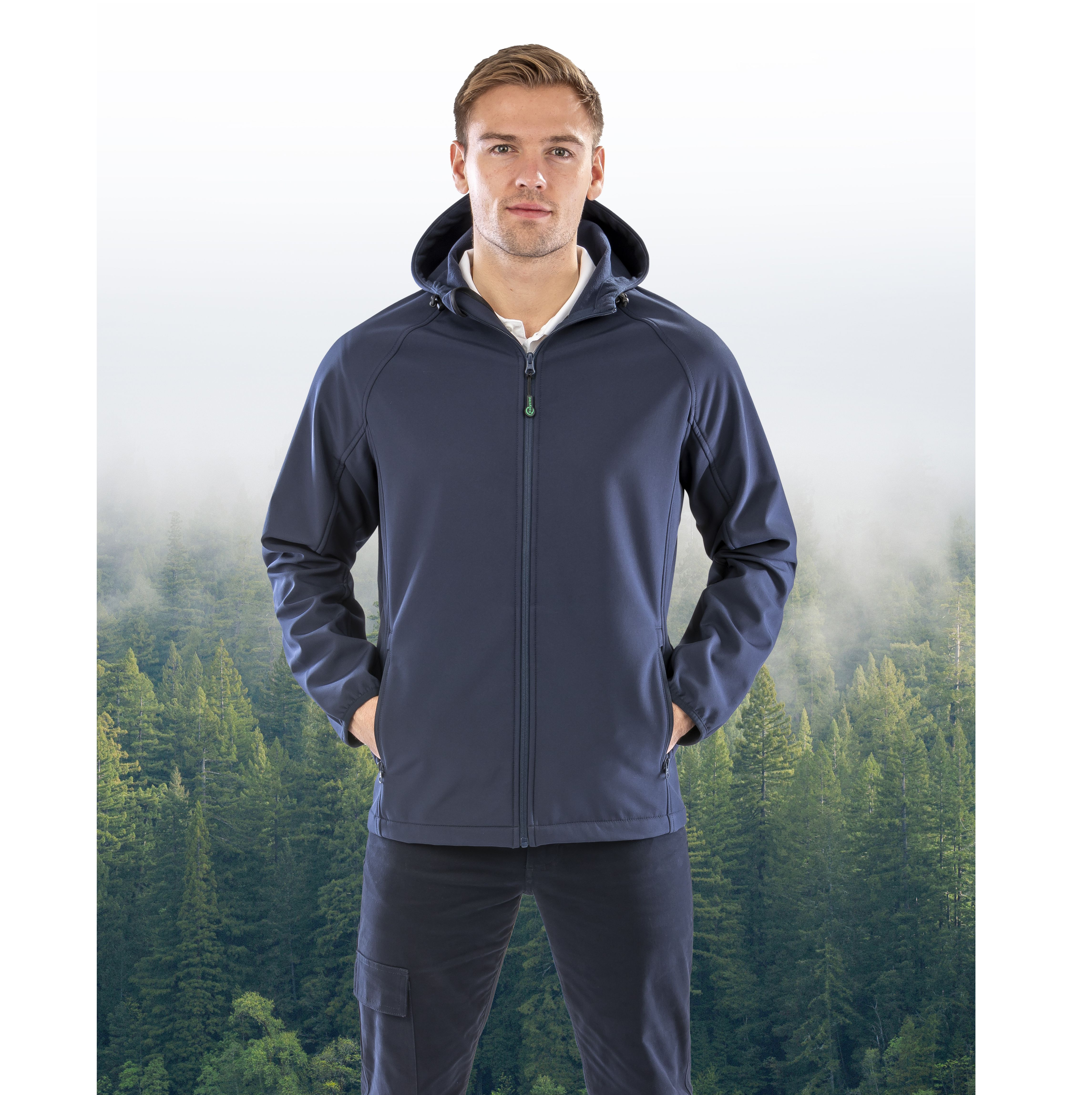 RECYCLED 3-LAYER PRINTABLE HOODED SOFTSHELL