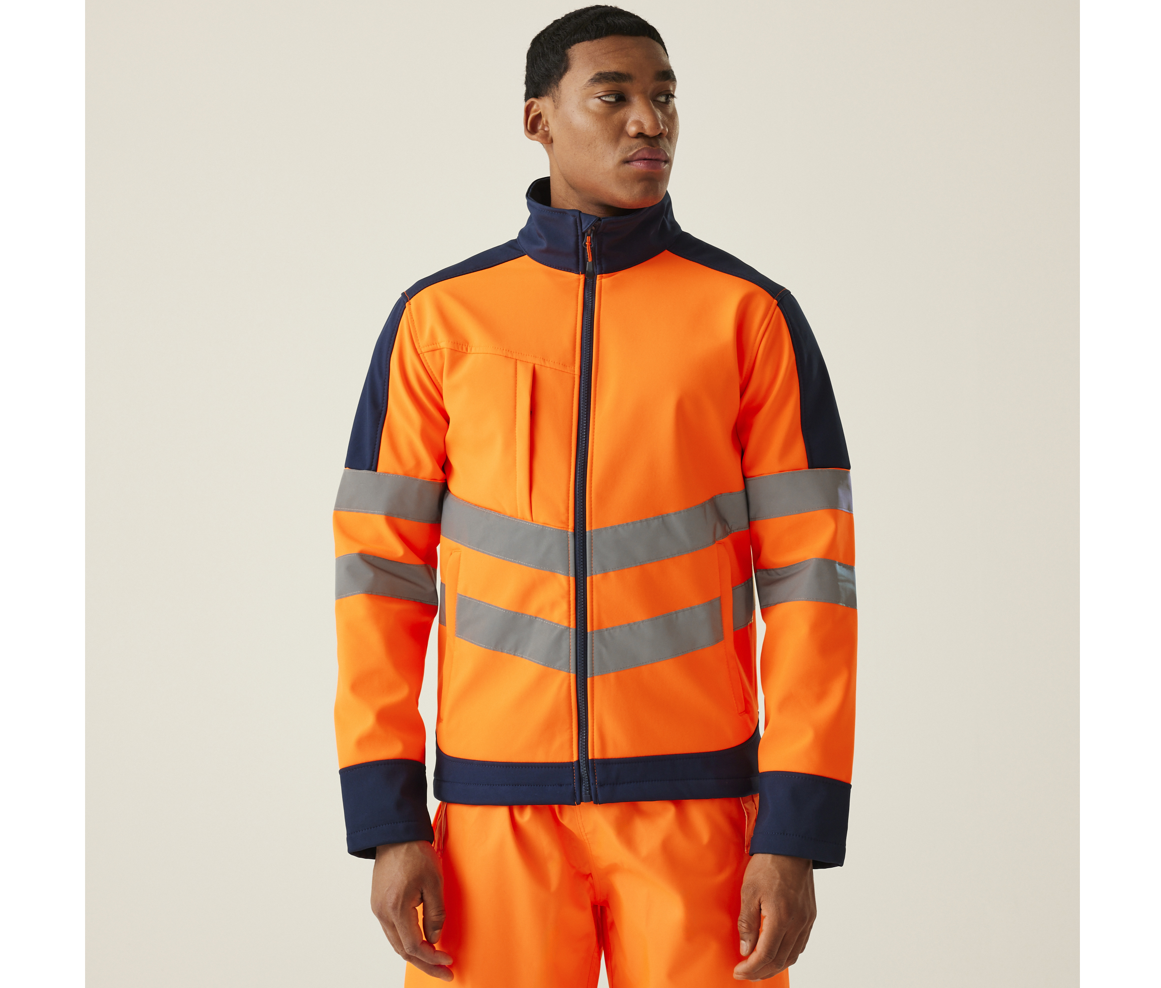HI-VIS 3 LAYER SOFTSHELL REFLECTIVE WORK JACKET