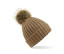 FAUX FUR POP POM CHUNKY BEANIE